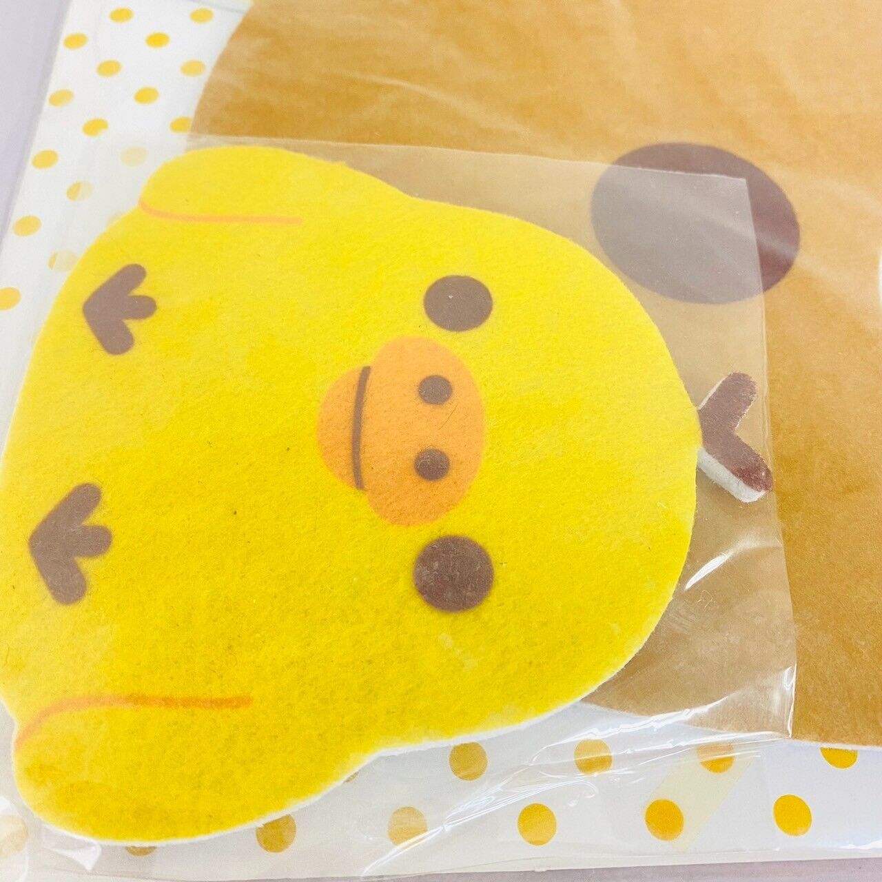 San-x Rilakkuma Kiiroitori Felt Mat Coaster Set Brown Bear Yellow Bird Kawaii