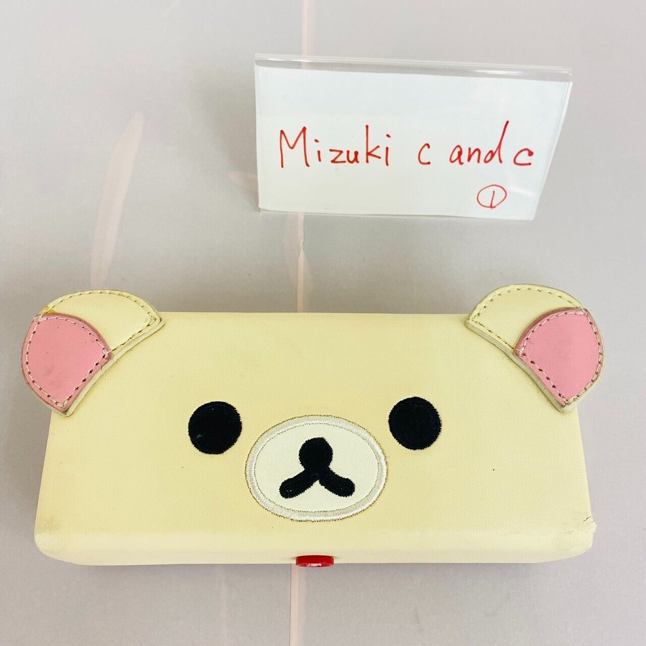 San-X Rilakkuma Korilakkuma Glasses Case Beige Pink Velor Character Kawaii Rare