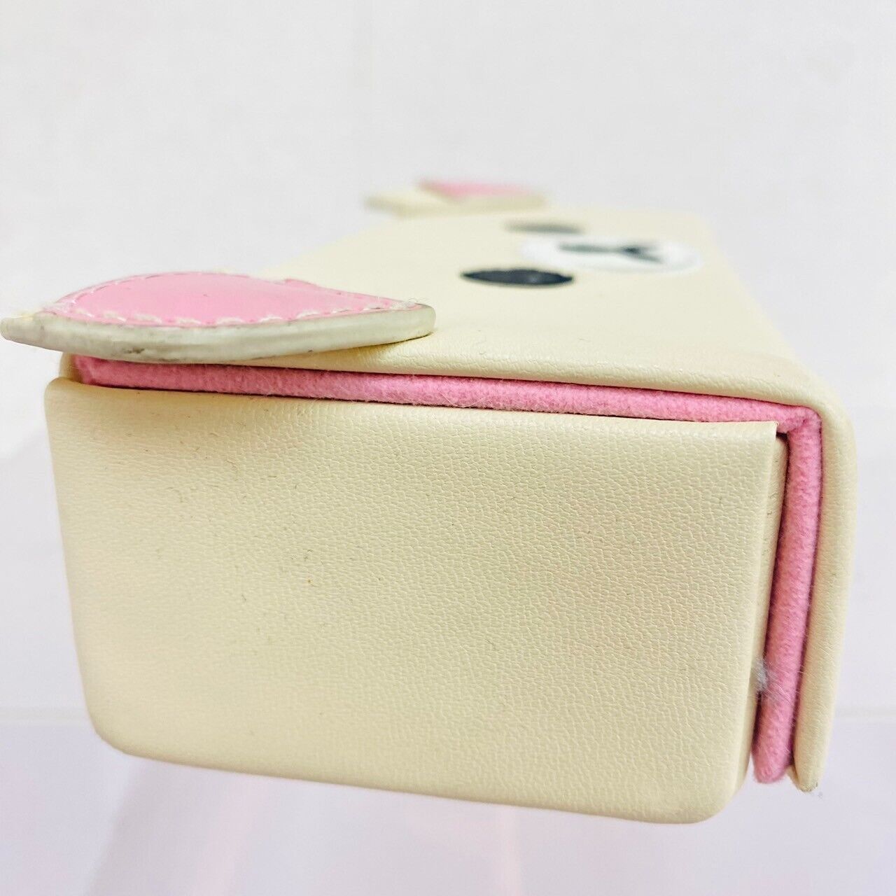 San-X Rilakkuma Korilakkuma Glasses Case Beige Pink Velor Character Kawaii Rare