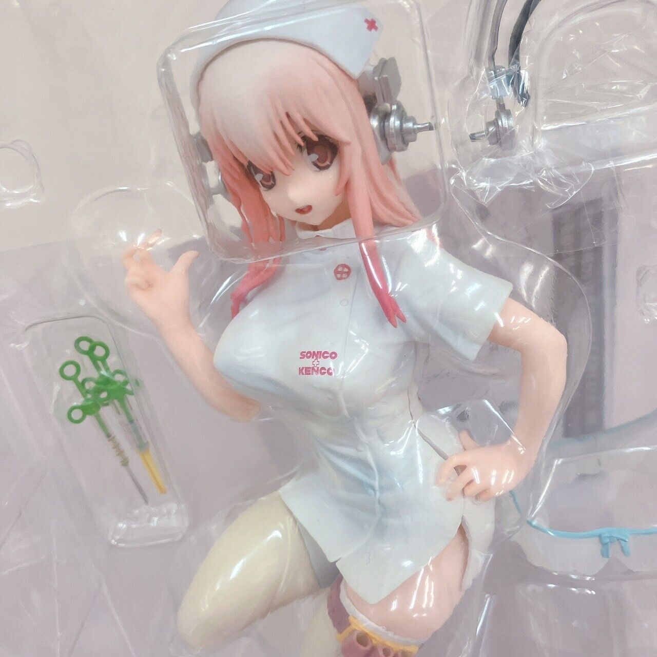 Nitro Super Sonico Special Figure Nurse Ver. White Headphone Syringe Girl Anime