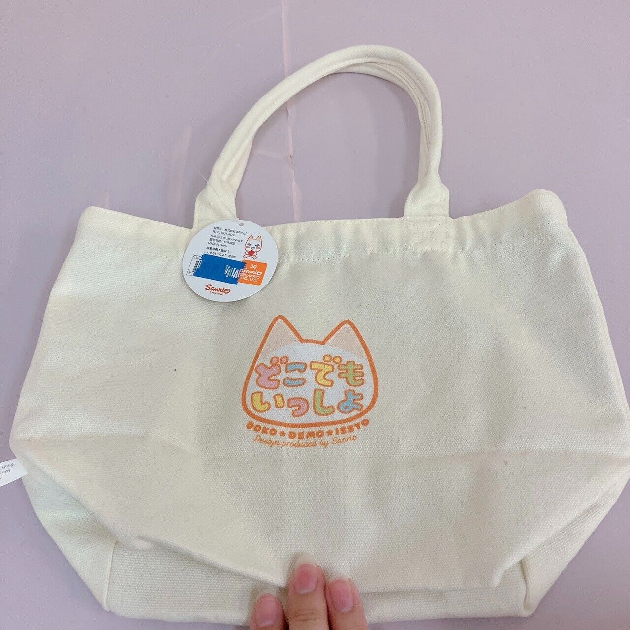 Dokodemo Issho Issyo Toro Inoue Lunch Tote Bag Handbag White Cat Kawaii Rare