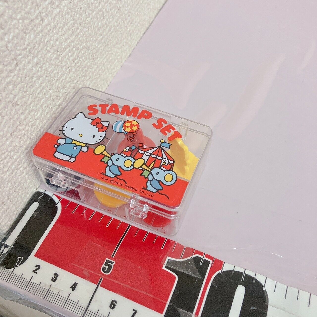 Sanrio Hello Kitty Stamp Set White Cat Ribbon Circus Retro Toy Kawaii Character