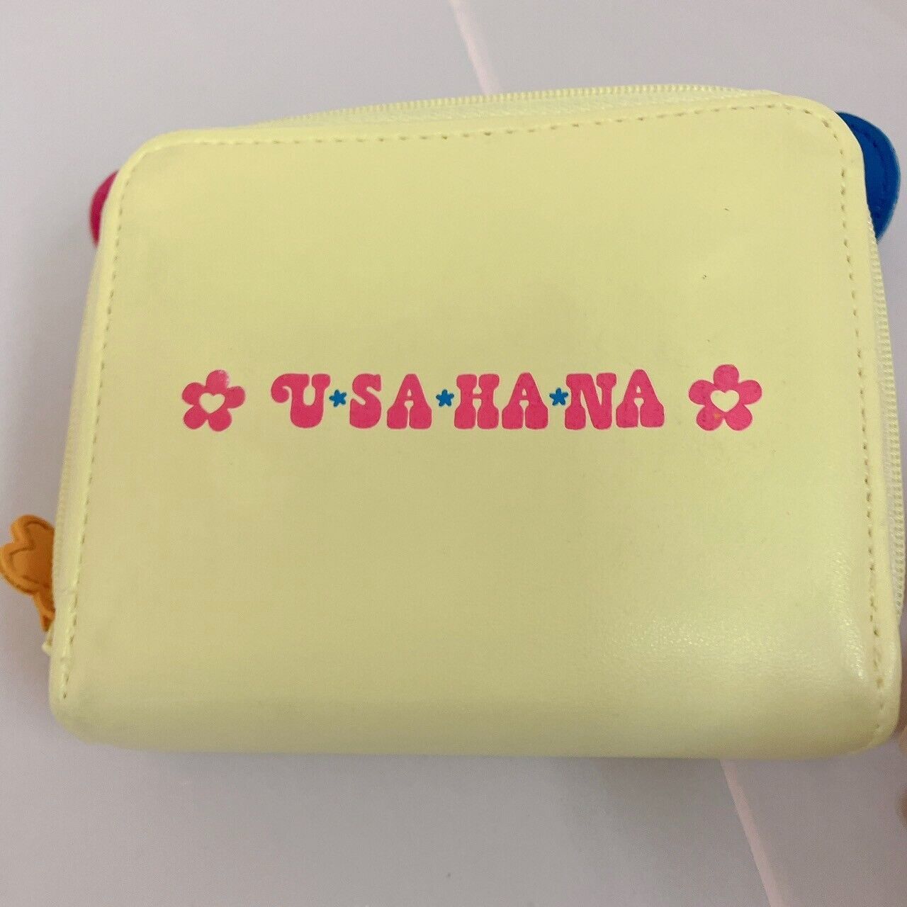 Sanrio Usahana Wallet Coin Case Purse Face Rabbit Flower Pink Blue Cream Kawaii