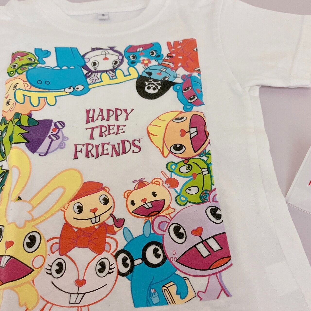 Happy Tree Friends Kids T-shirt 100cm Giggles Cuddles White Tops Clothing Kawaii