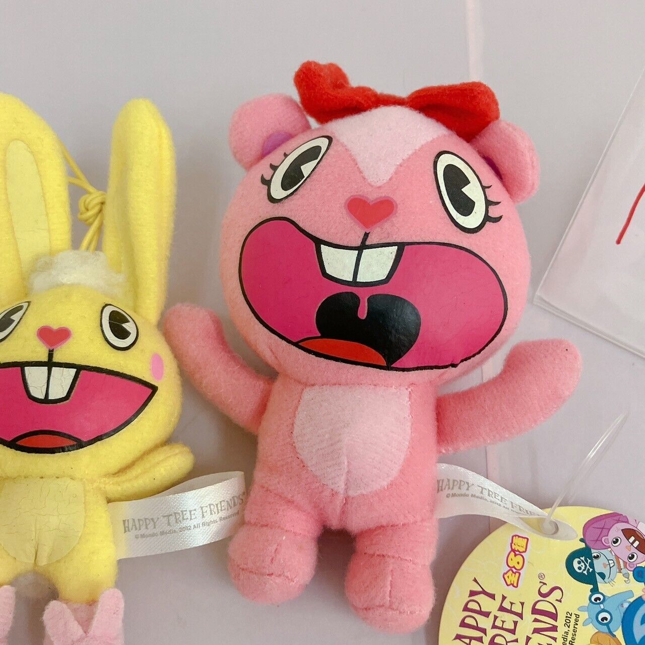 Happy Tree Friends Giggles Cuddles Plush Mascot Set 2 Yellow Pink Rabbit Kawaii