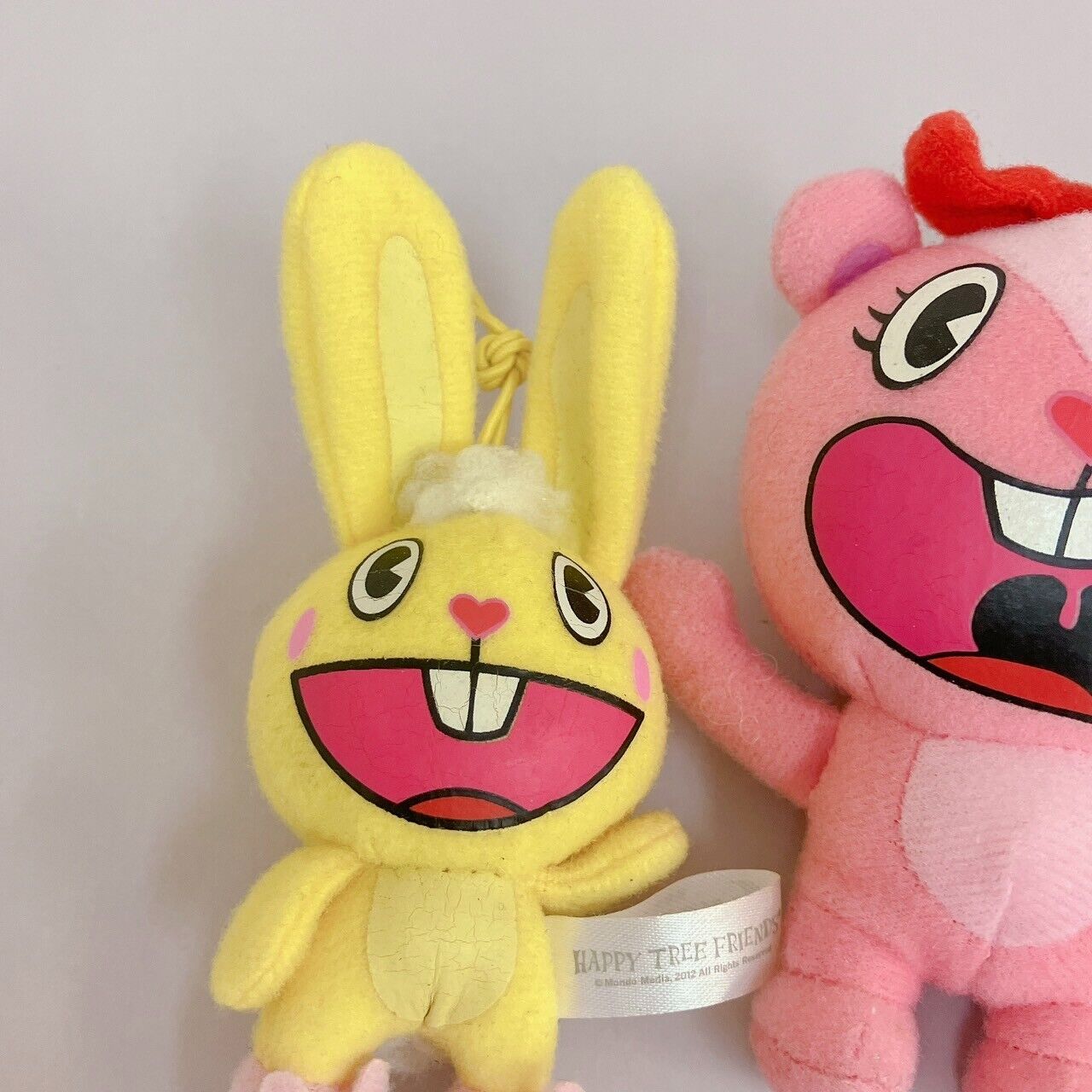 Happy Tree Friends Giggles Cuddles Plush Mascot Set 2 Yellow Pink Rabbit Kawaii