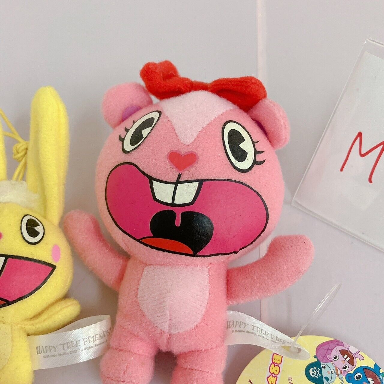 Happy Tree Friends Giggles Cuddles Plush Mascot Set 2 Yellow Pink Rabbit Kawaii