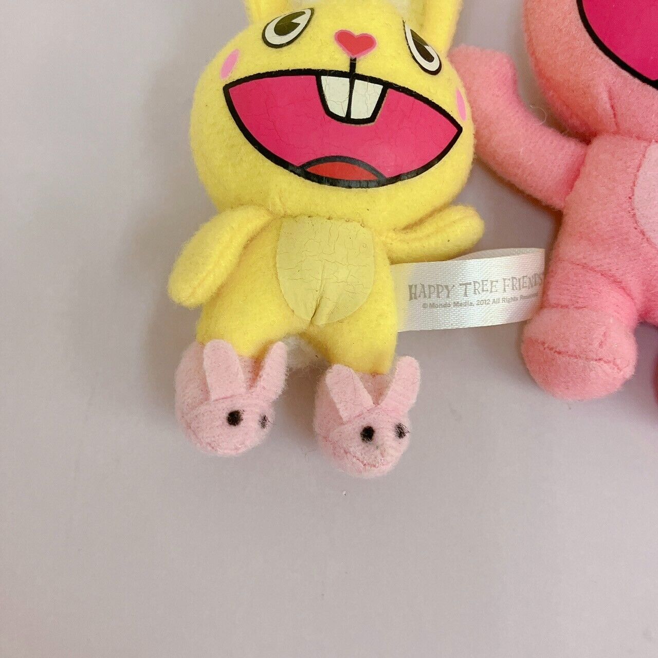 Happy Tree Friends Giggles Cuddles Plush Mascot Set 2 Yellow Pink Rabbit Kawaii