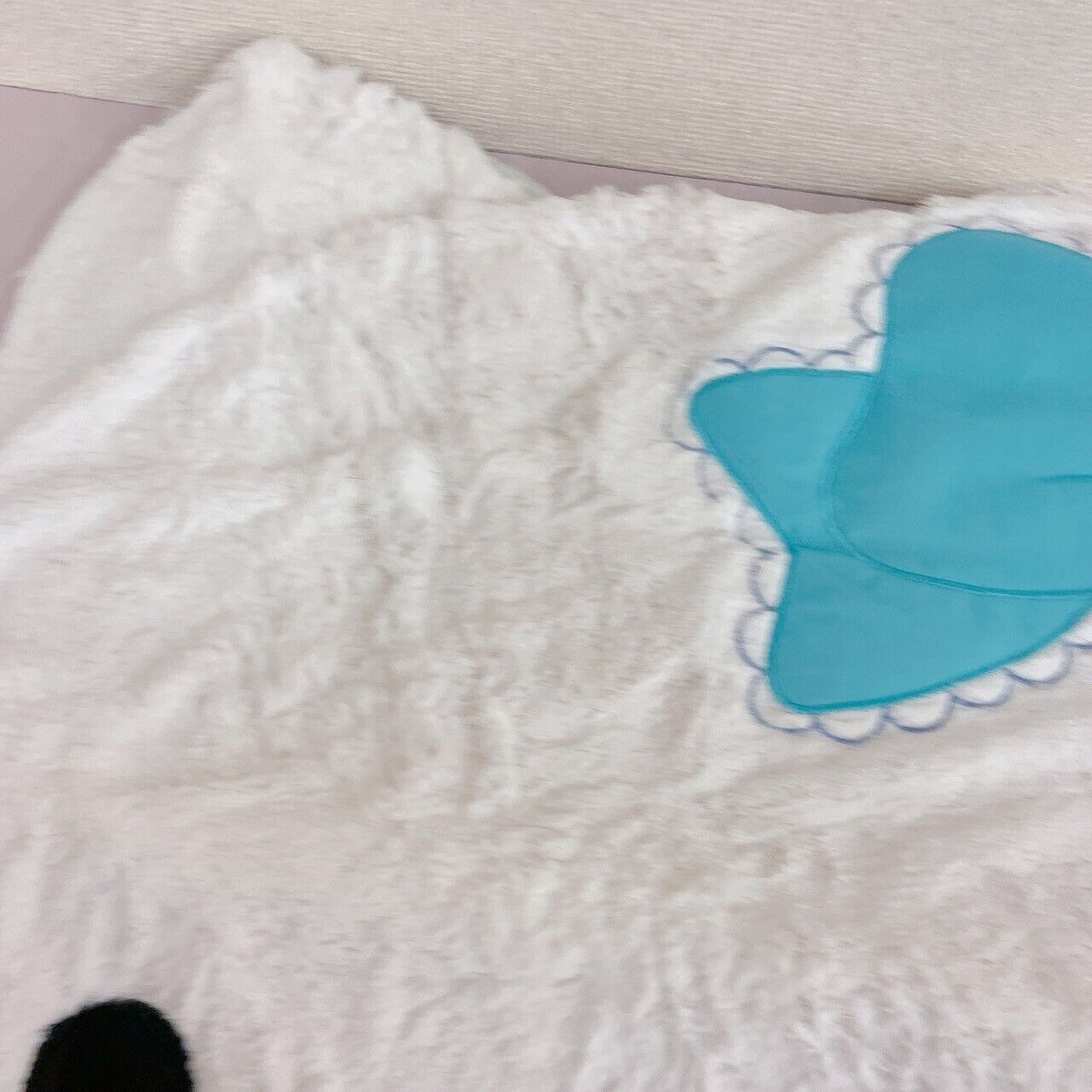 Sanrio Charmmy Charmy Kitty Room Mat Rug White Cat Blue Ribbon Fluffy Face Rare