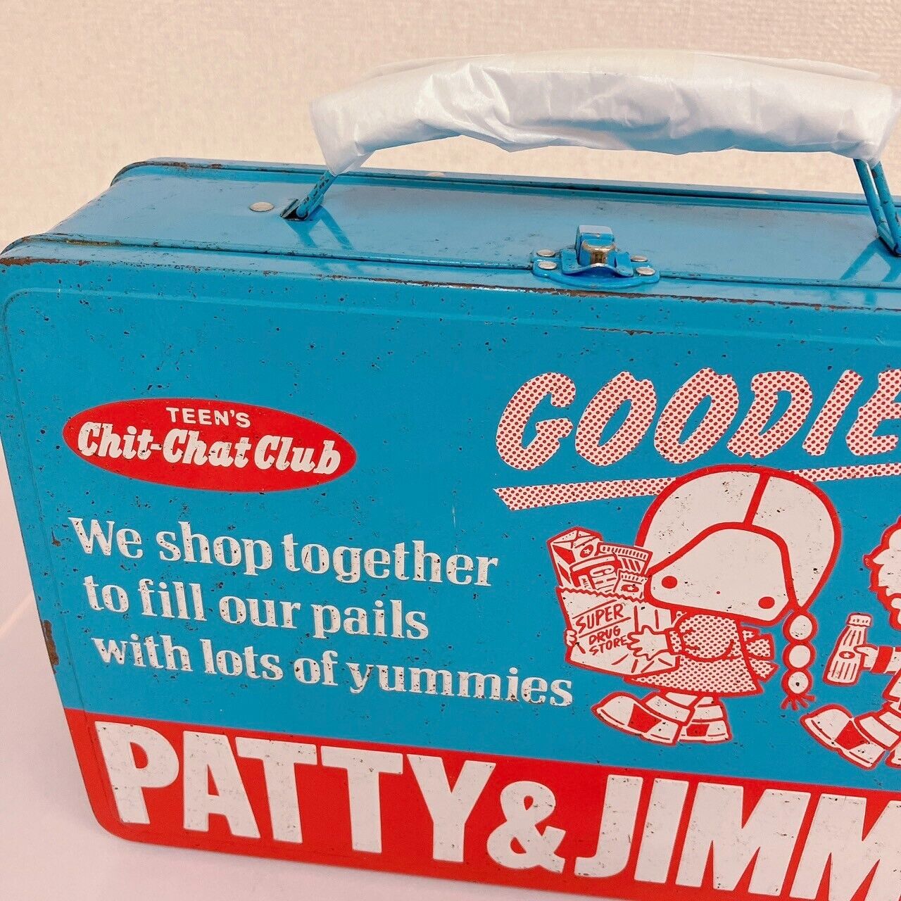 Sanrio Patty & Jimmy Lunch Box Can Trunk Blue Red Boy Girl Kawaii Character Rare