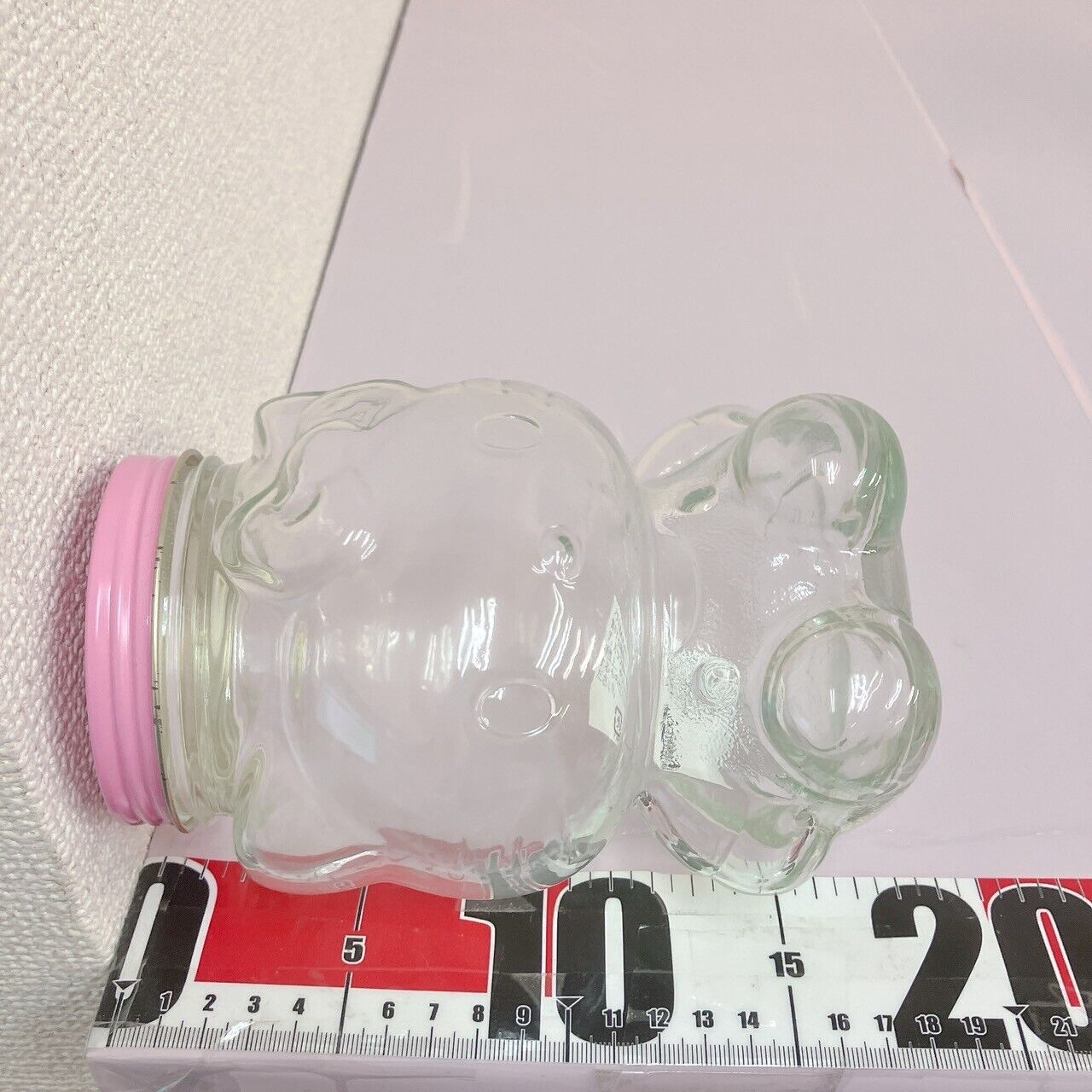 Sanrio Hello Kitty Candy Pot Canister Case Box Bottle Cat Pink Soda Glass Rare