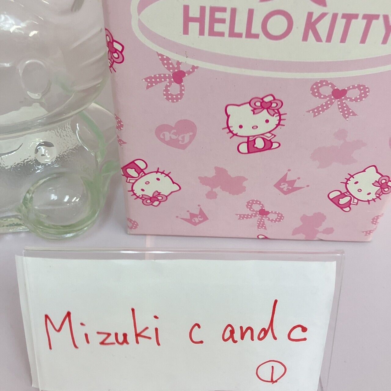 Sanrio Hello Kitty Candy Pot Canister Case Box Bottle Cat Pink Soda Glass Rare