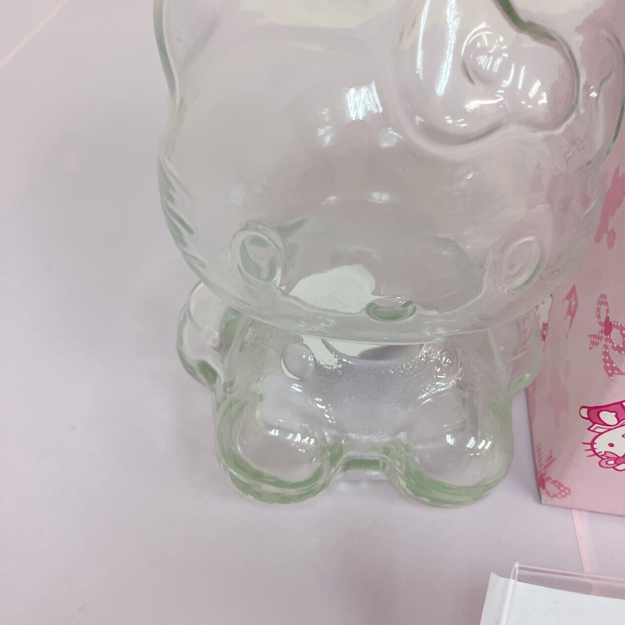 Sanrio Hello Kitty Candy Pot Canister Case Box Bottle Cat Pink Soda Glass Rare