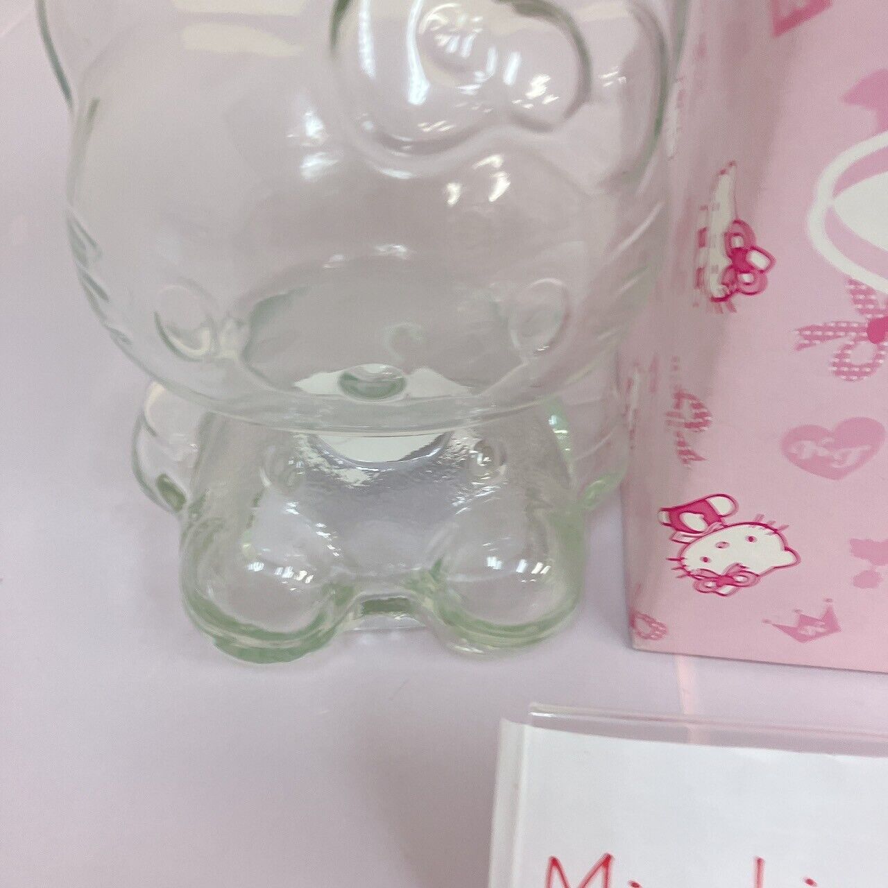 Sanrio Hello Kitty Candy Pot Canister Case Box Bottle Cat Pink Soda Glass Rare