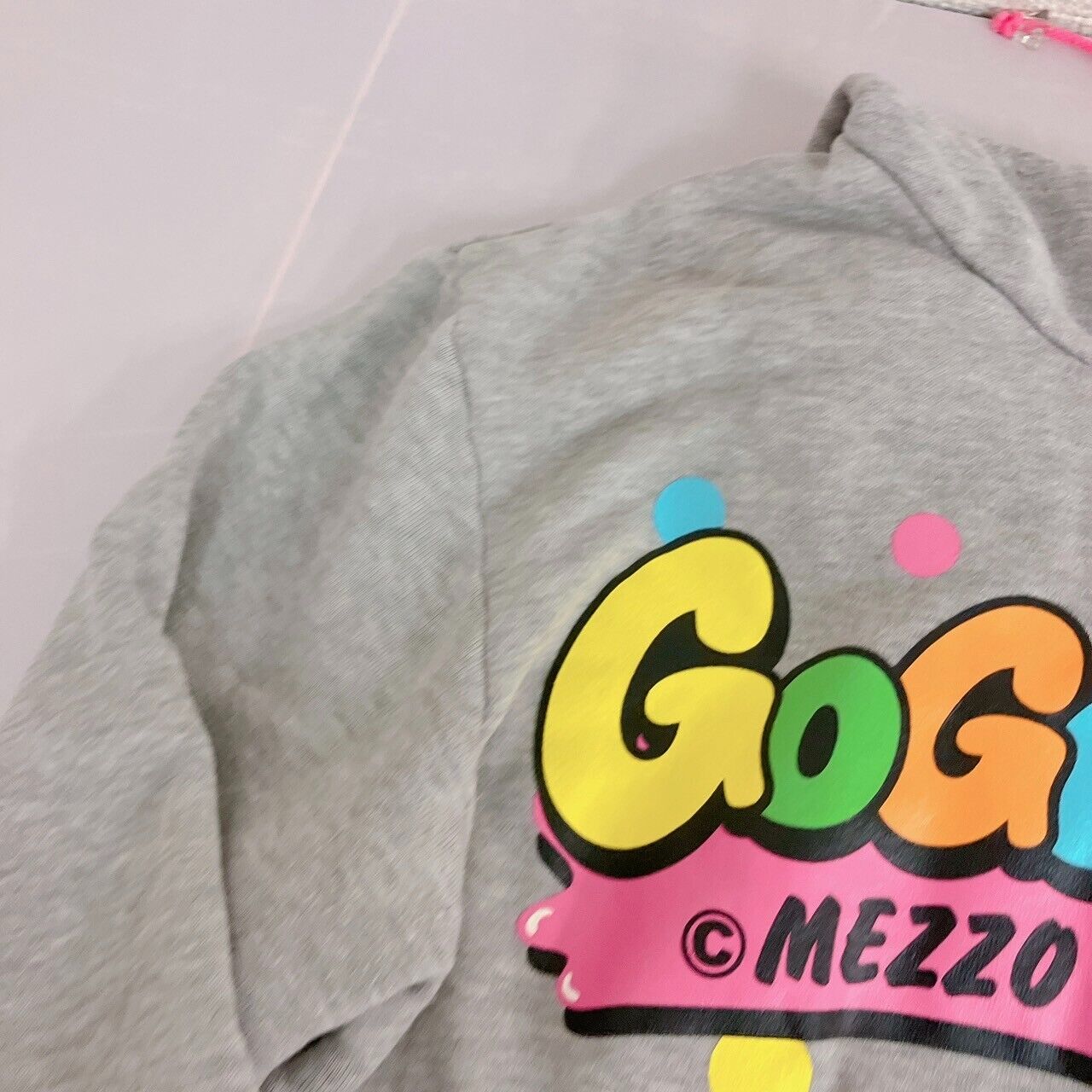 Mezzo Piano Long Sleeve Hoodie 160cm Gray Go Girls Hood Tops Clothing Kawaii