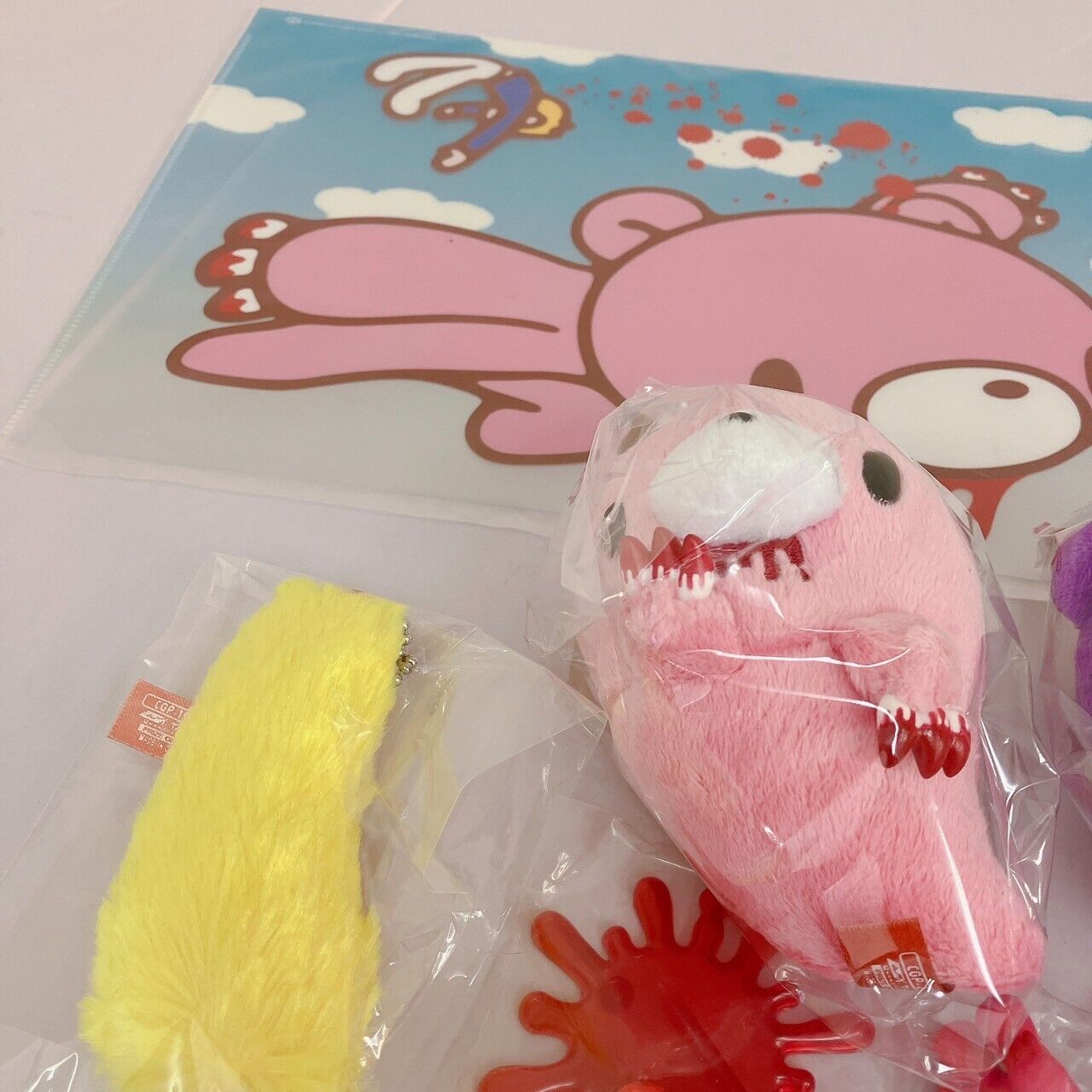 TaiTo Gloomy Bloody Bear Mascot Plush Clear File Set Ghost Pink Yellow Arm Red