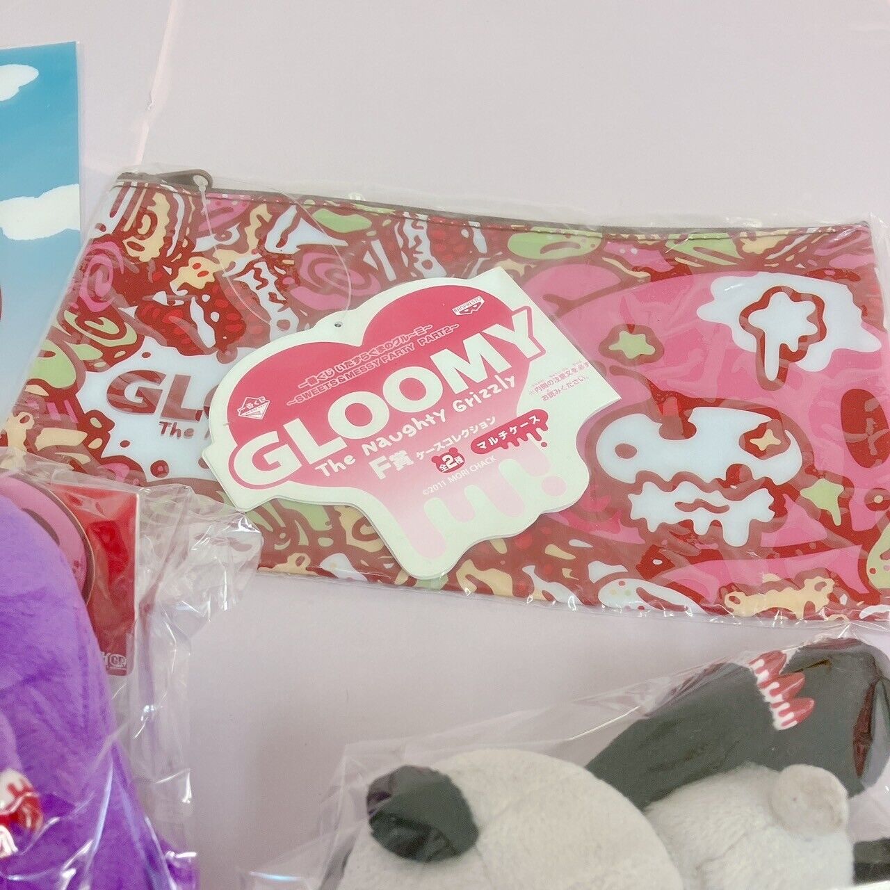 TaiTo Gloomy Bloody Bear Mascot Plush Clear File Set Ghost Pink Yellow Arm Red