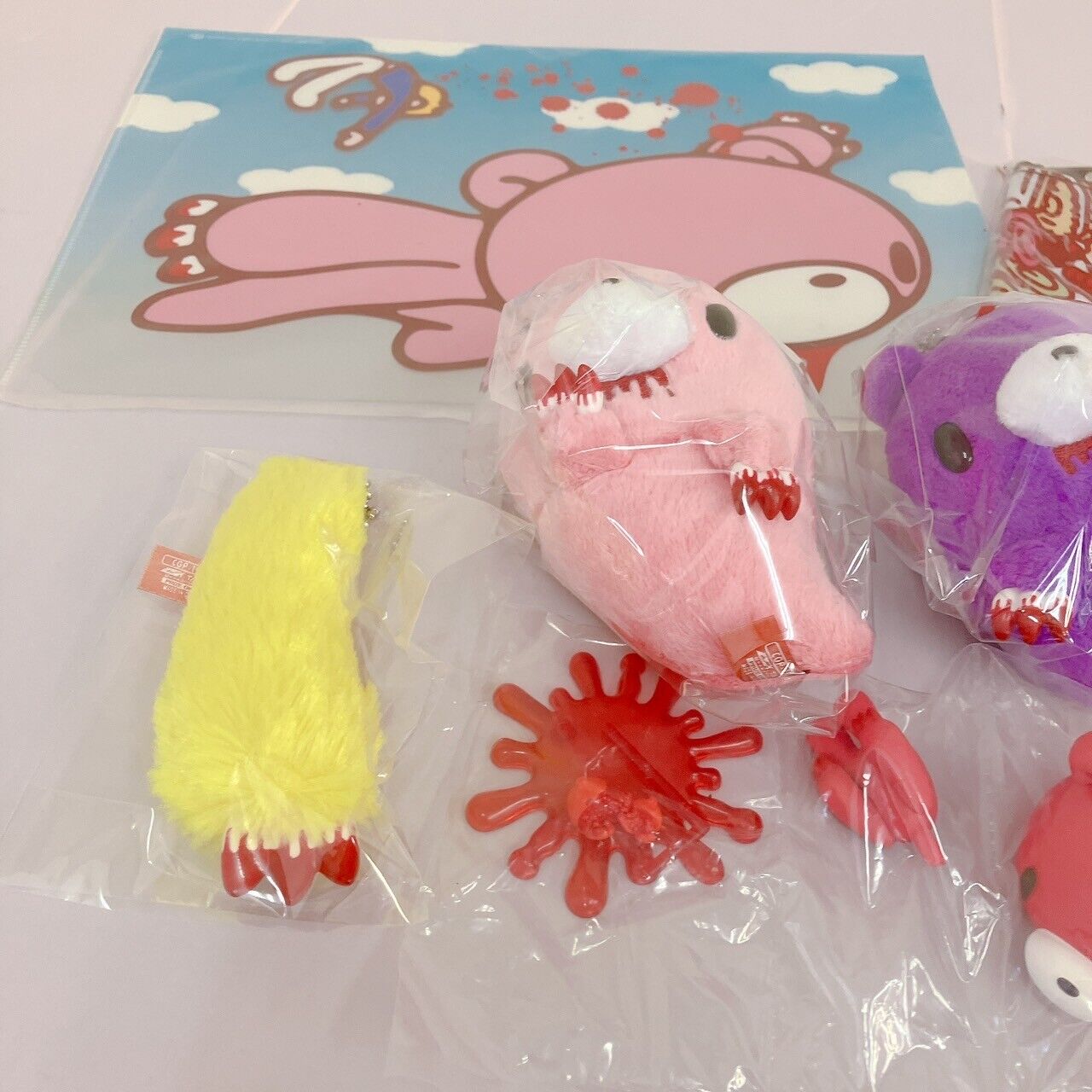 TaiTo Gloomy Bloody Bear Mascot Plush Clear File Set Ghost Pink Yellow Arm Red