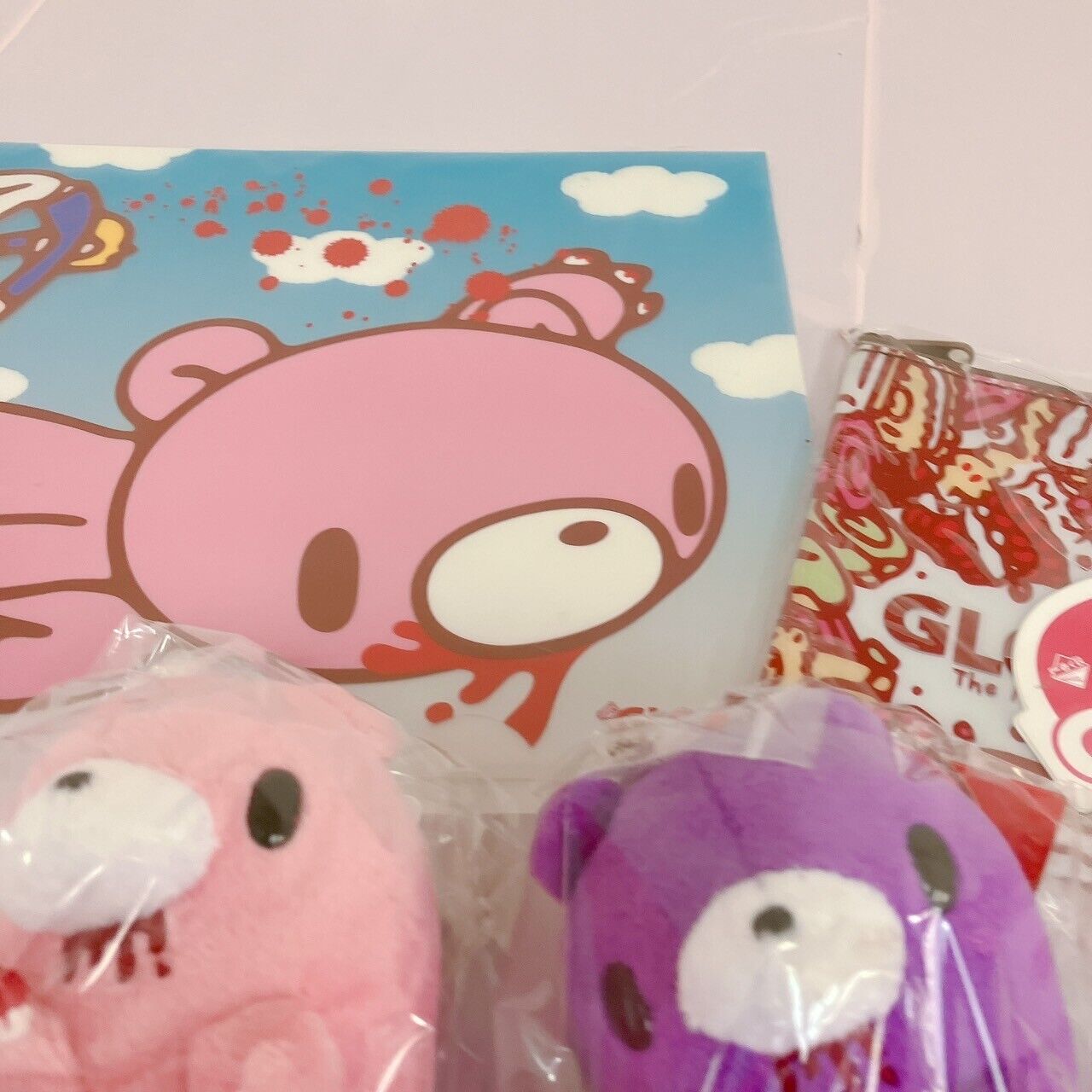 TaiTo Gloomy Bloody Bear Mascot Plush Clear File Set Ghost Pink Yellow Arm Red