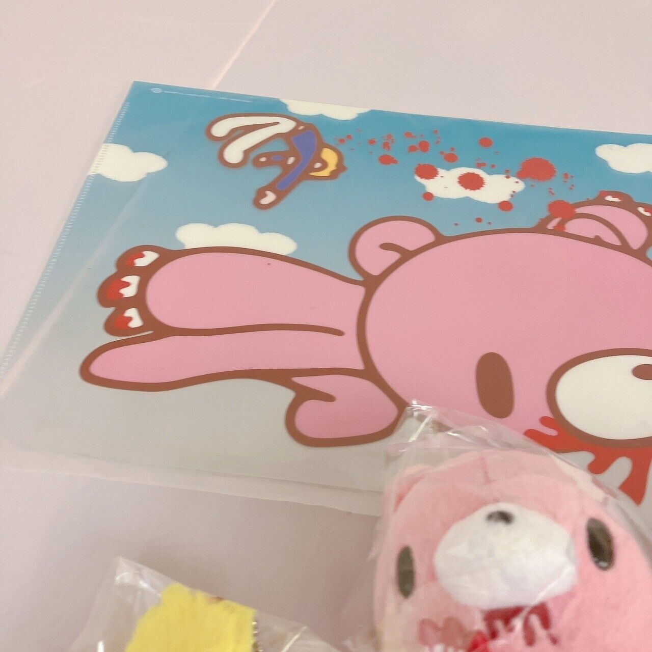 TaiTo Gloomy Bloody Bear Mascot Plush Clear File Set Ghost Pink Yellow Arm Red