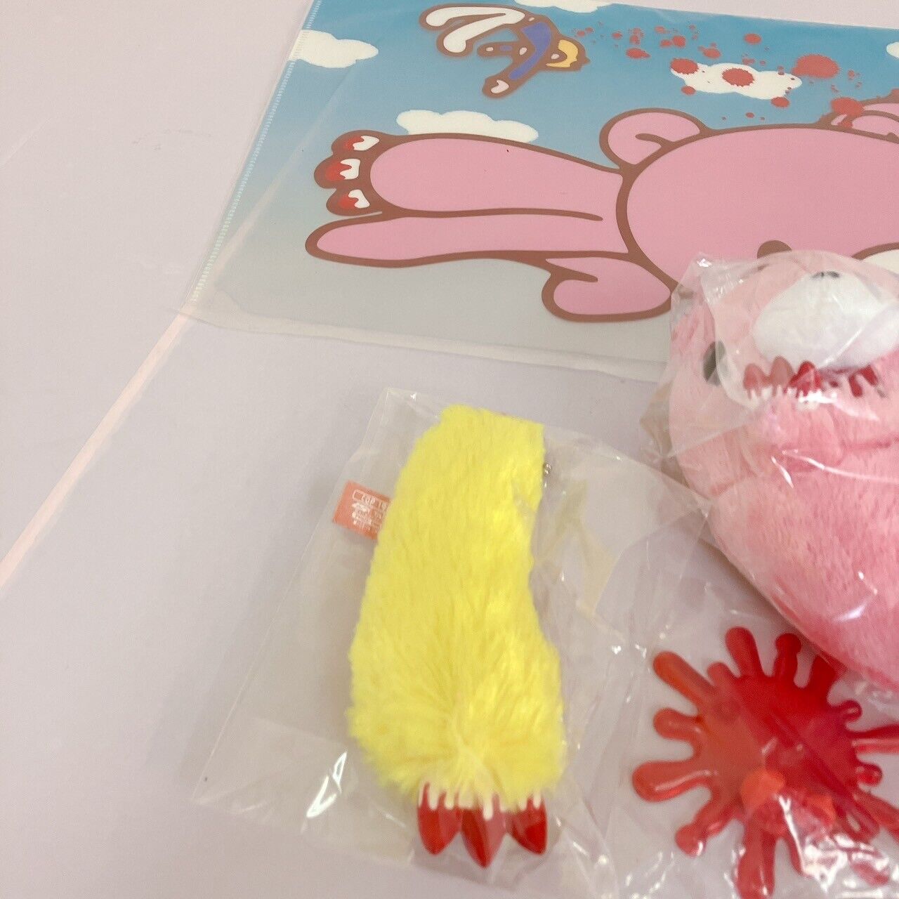 TaiTo Gloomy Bloody Bear Mascot Plush Clear File Set Ghost Pink Yellow Arm Red