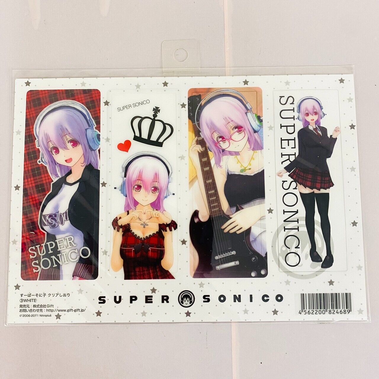 Super Sonico Clear Bookmark Set Rainbow Costume Headphone Girl Anime Manga Rare