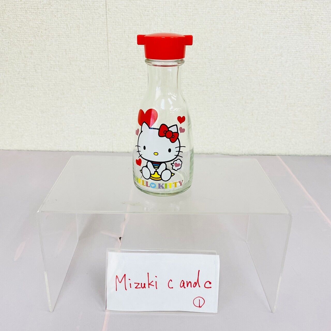 Sanrio Hello Kitty Soy Sauce Bottle Holder Red Cat Glass Kawaii Character Rare