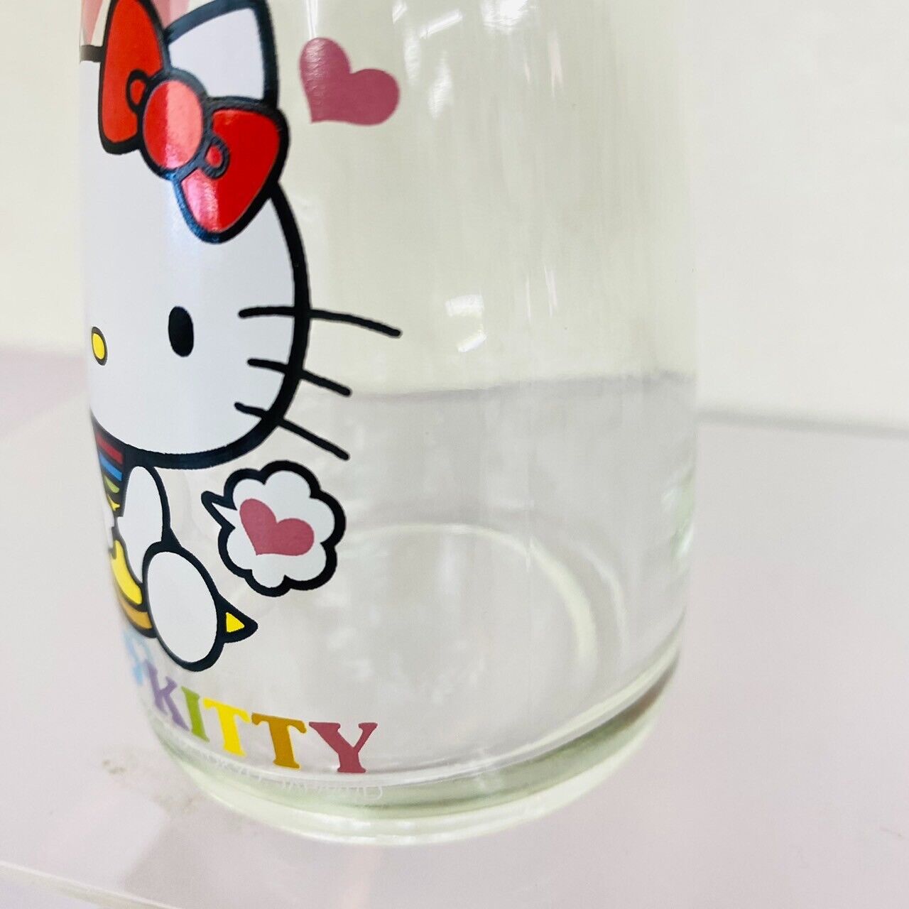 Sanrio Hello Kitty Soy Sauce Bottle Holder Red Cat Glass Kawaii Character Rare