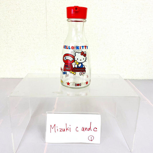 Sanrio Hello Kitty Soy Sauce Bottle Holder Red Cat Glass Weight Scale Candy Rare