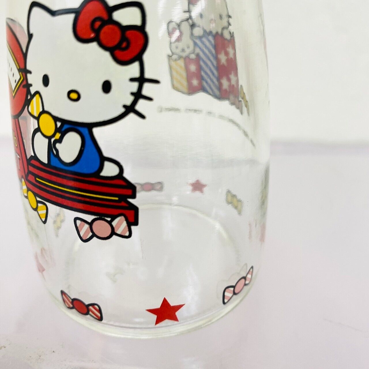 Sanrio Hello Kitty Soy Sauce Bottle Holder Red Cat Glass Weight Scale Candy Rare