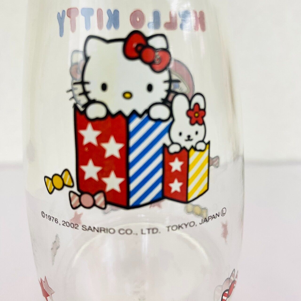 Sanrio Hello Kitty Soy Sauce Bottle Holder Red Cat Glass Weight Scale Candy Rare