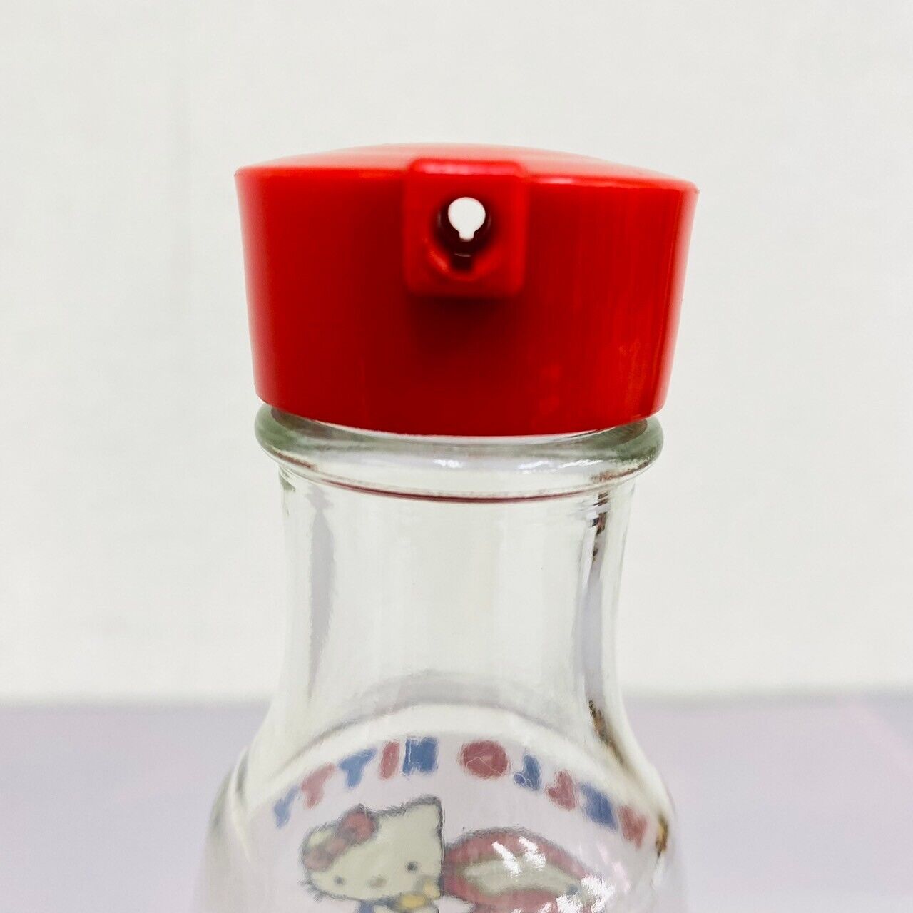 Sanrio Hello Kitty Soy Sauce Bottle Holder Red Cat Glass Weight Scale Candy Rare