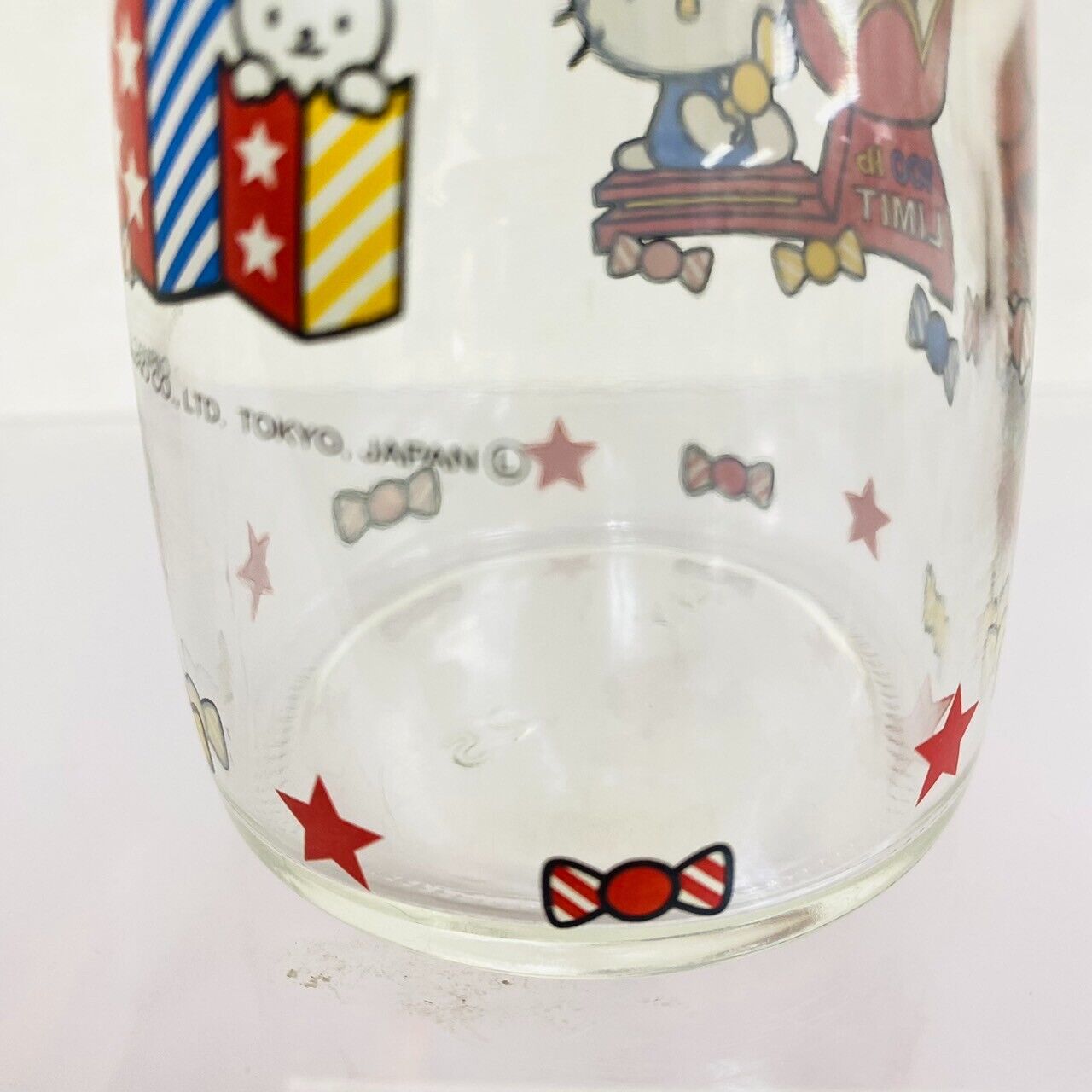 Sanrio Hello Kitty Soy Sauce Bottle Holder Red Cat Glass Weight Scale Candy Rare