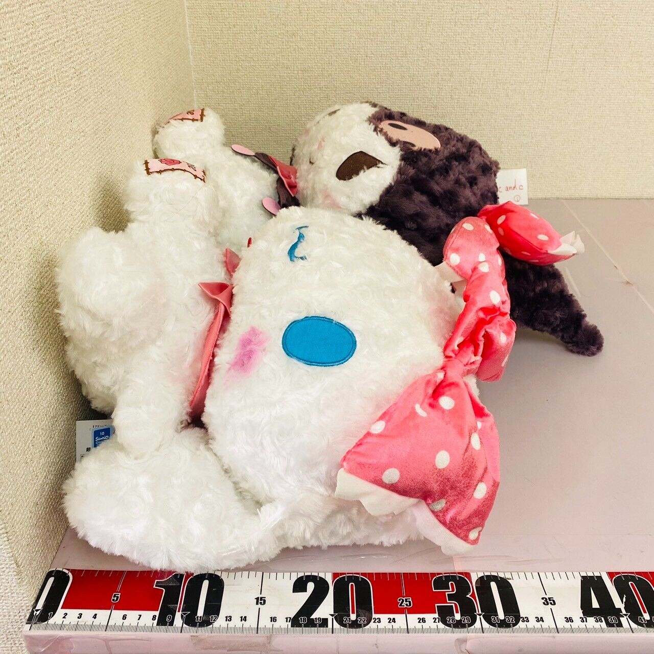 Sanrio Cinnamoroll My Melody Kuromi Big Plush Set 2 Rose Ribbon Soft Stuffed Toy