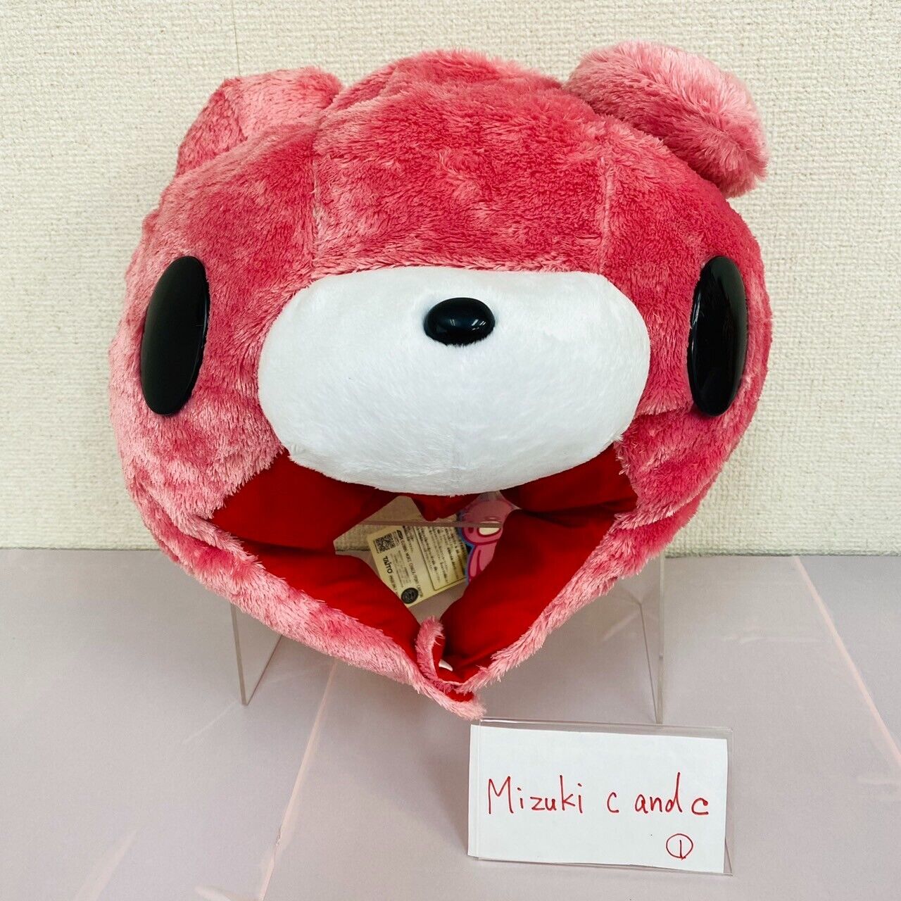 Taito Gloomy Bloody Bear Plush Cap Hat Pink Red Chax CGP Fluffy Soft Stuffed Toy