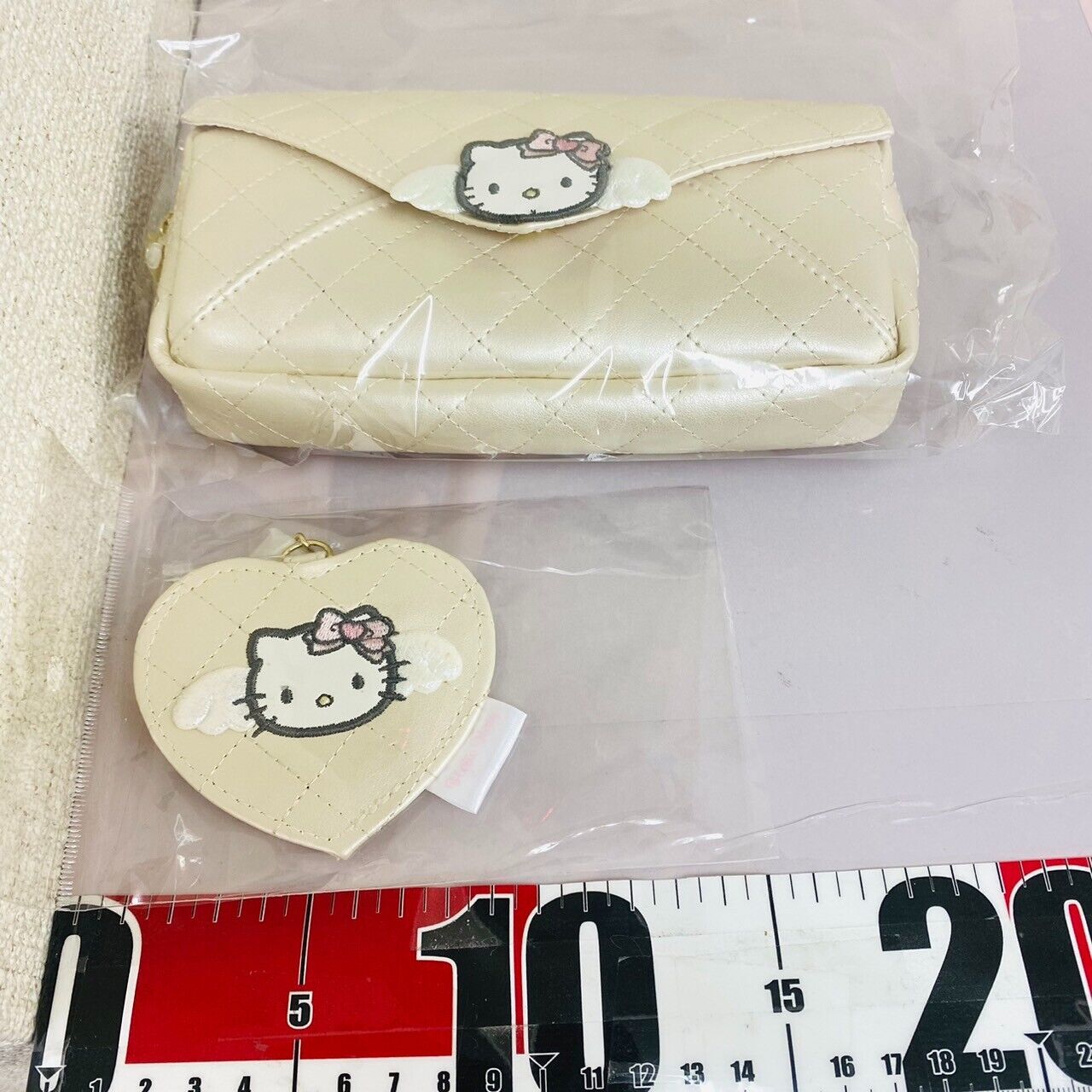 Sanrio Hello Kitty Pouch Mirror Set 2 Angel White Cat 2024 Spring Collection