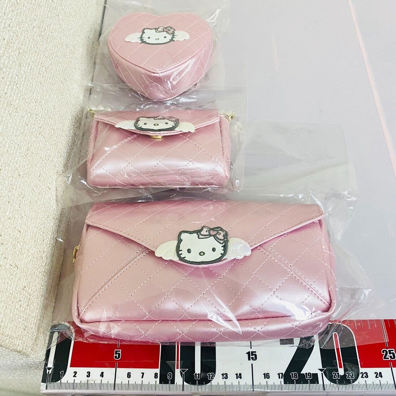 Sanrio Hello Kitty Pouch Coin Pass Case Set 2 Angel Pink 2024 Spring Collection