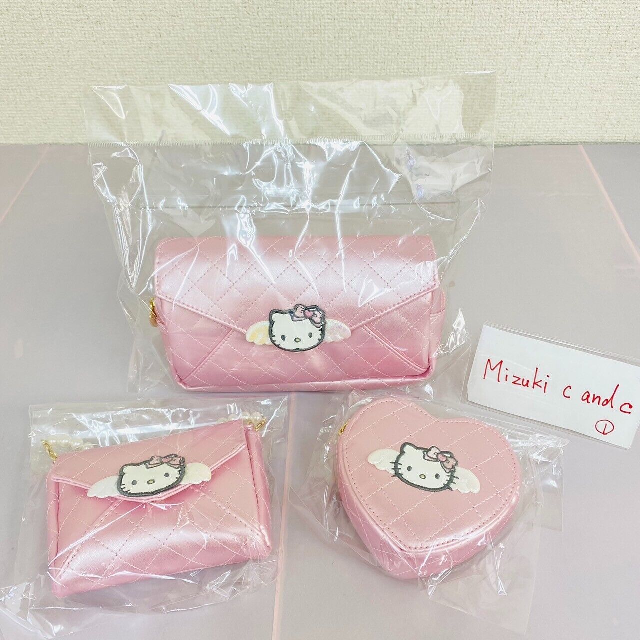 Sanrio Hello Kitty Pouch Coin Pass Case Set 2 Angel Pink 2024 Spring Collection