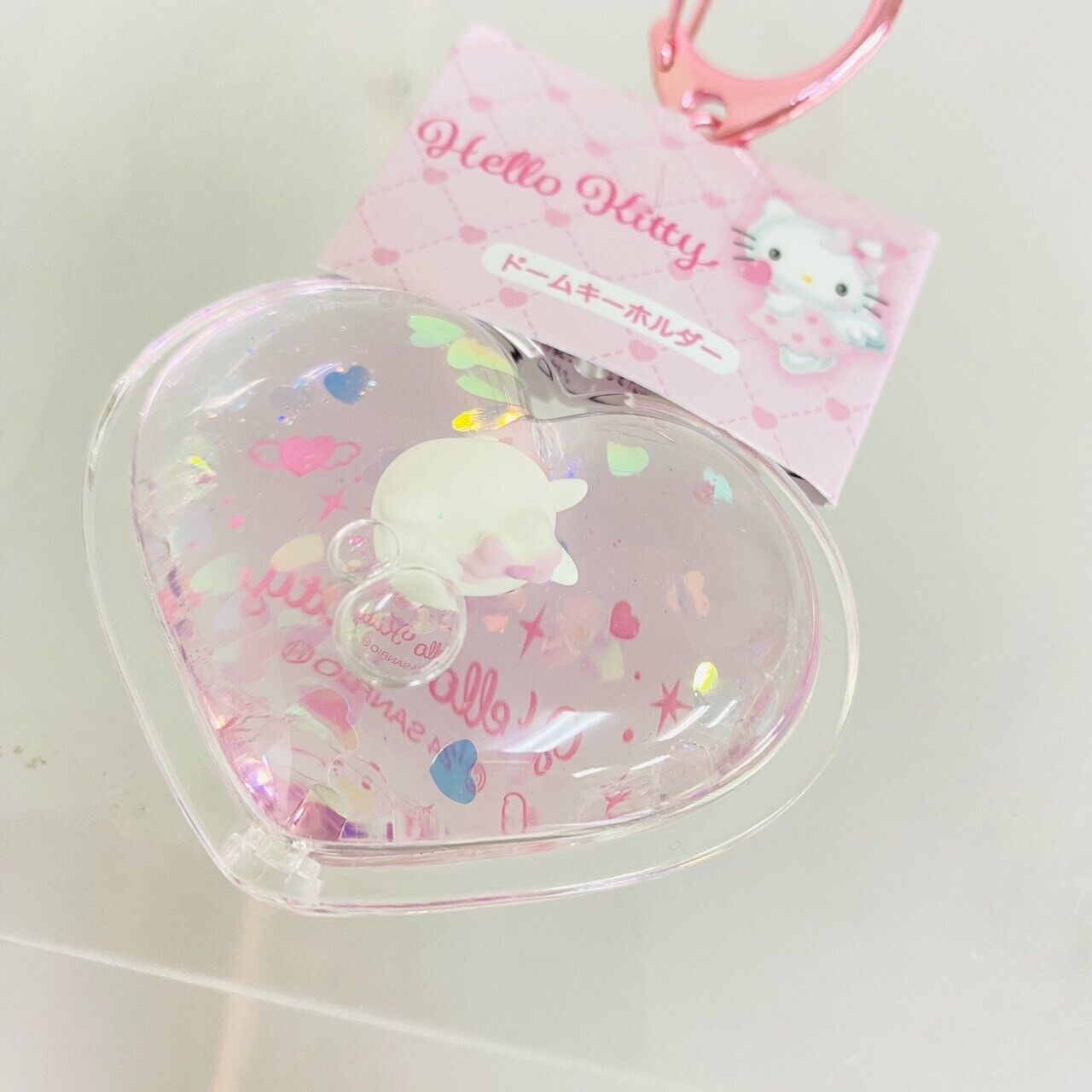 Sanrio Hello Kitty Dome Key Ring Charm Set 4 2024 Spring Collection Heart Cherry