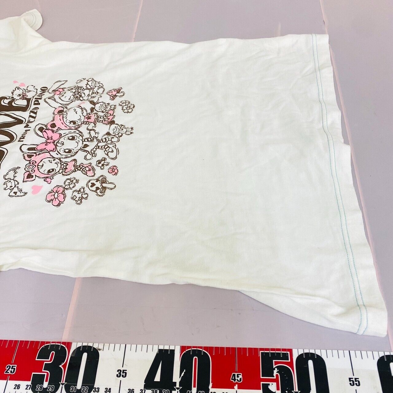 Mezzo Piano T-shirt Tops 160cm White Love Rabbit Sweet Clothing Short Sleeve