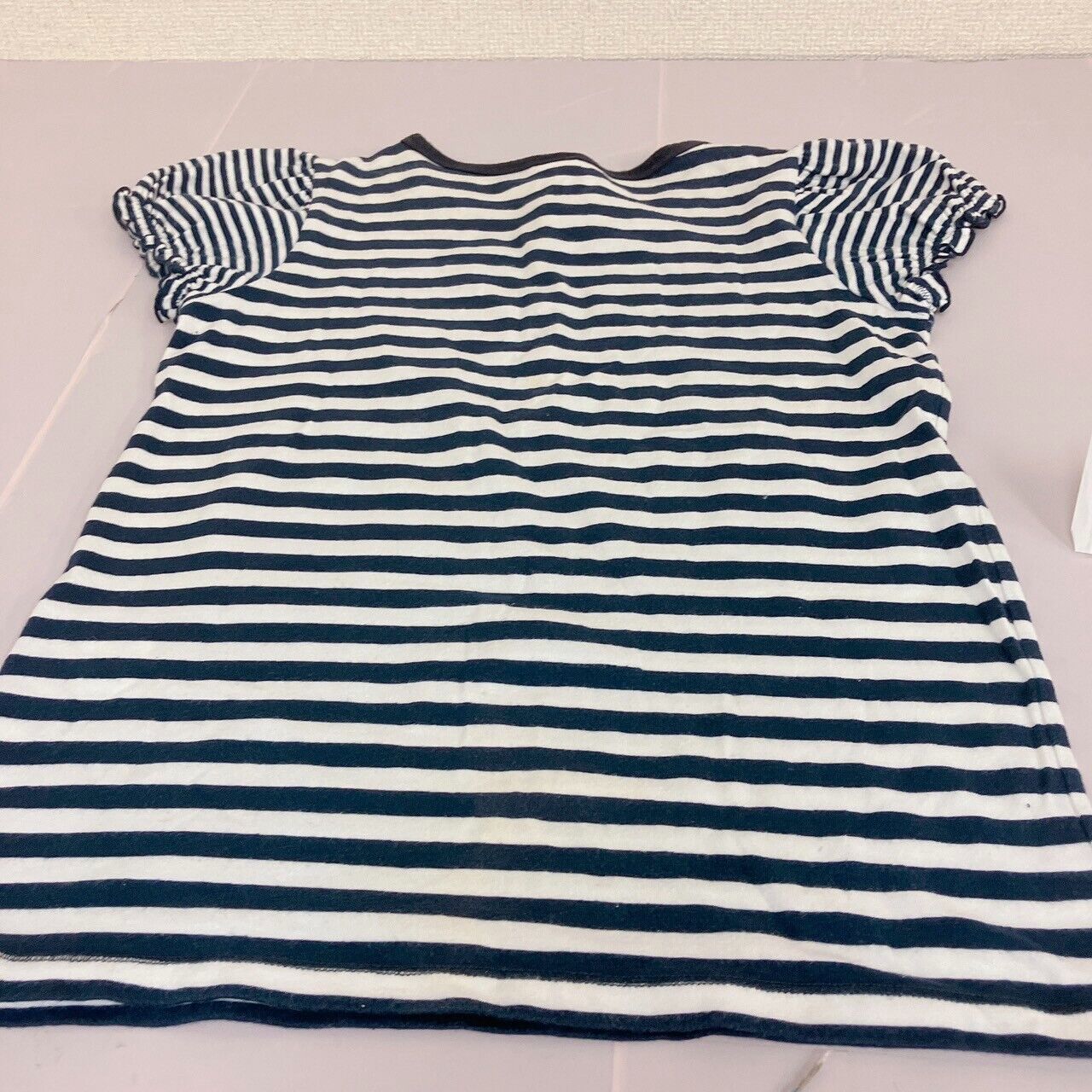 Mezzo Piano Short Sleeve T-shirt 160cm Striped Black White Heart Tops Kawaii