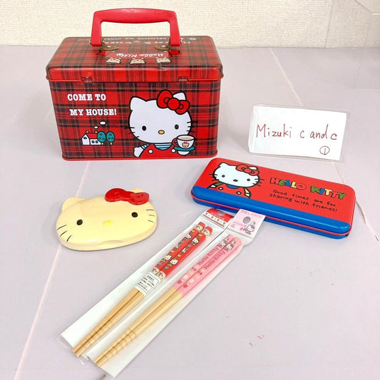 Sanrio Hello Kitty Vintage Case Can Pen Set Pencils Stationery Chopsticks Comb