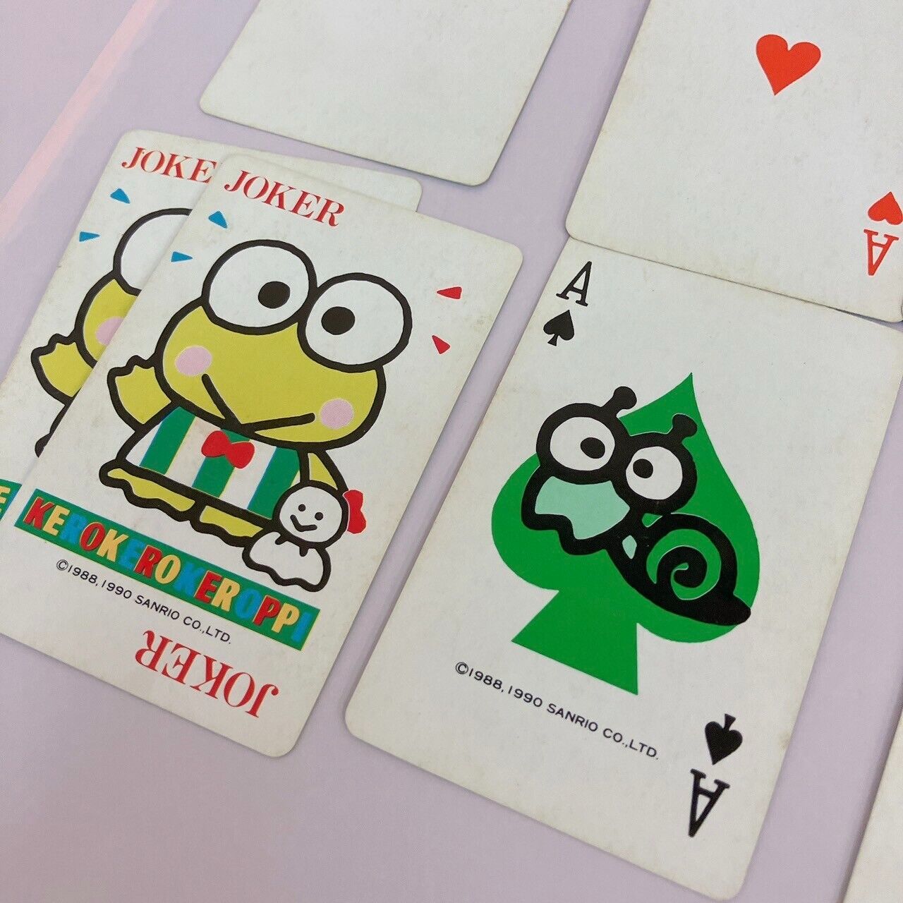 Sanrio Kerokero Keroppi Vintage Towel Frog Green Playing Card Kawaii Character