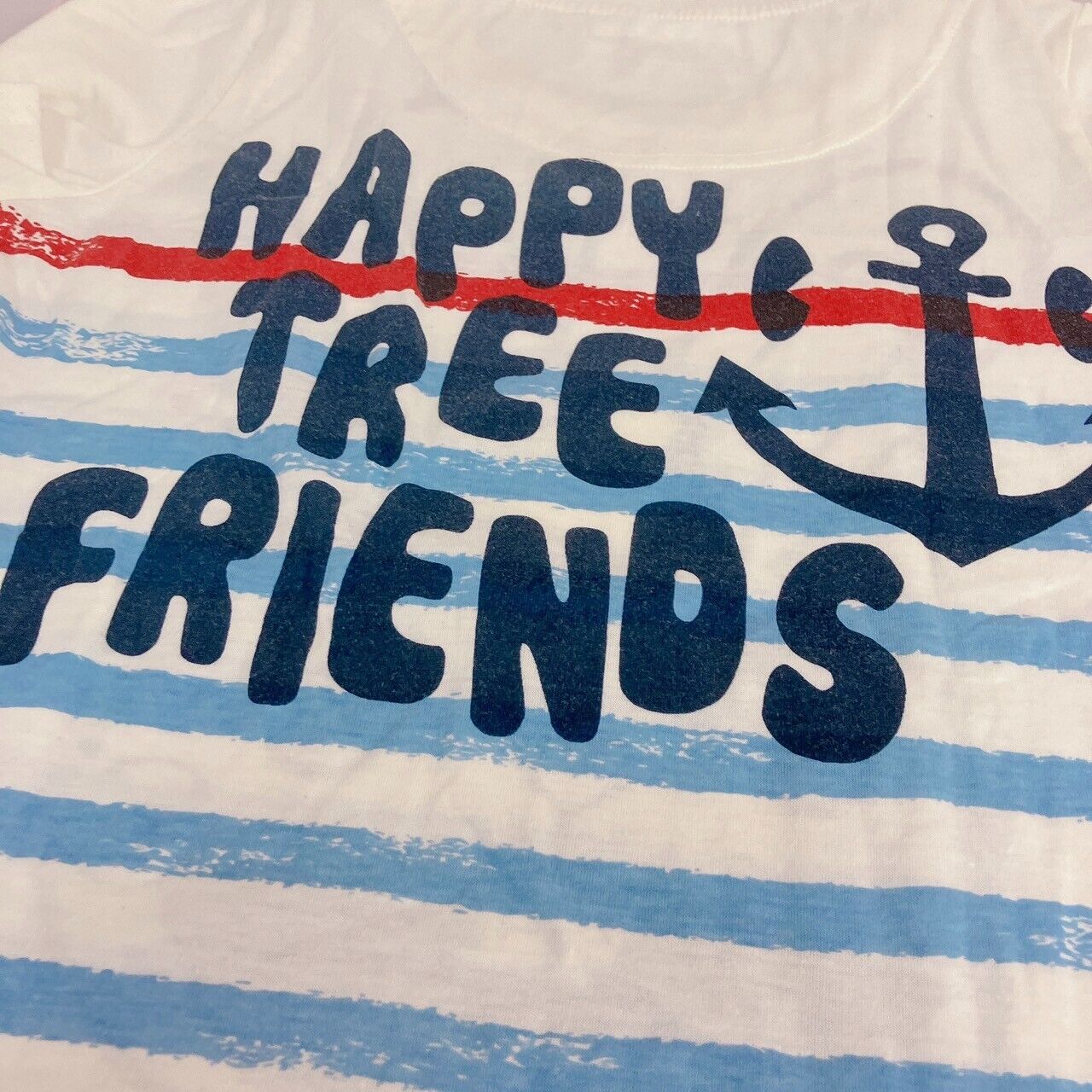 Happy Tree Friends HTF T-shirt M Size Tops Clothing Short Sleeve Striped Cuddles