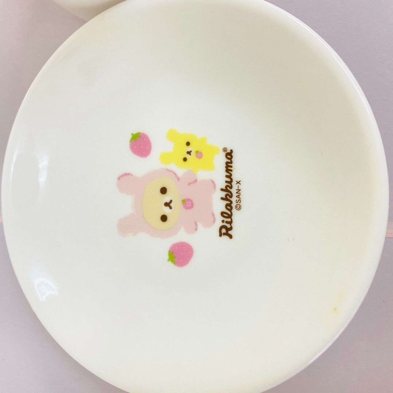 San-X Rilakkuma Korilakkuma Mug Cup Saucer Set Plate Rabbit Costume Strawberry