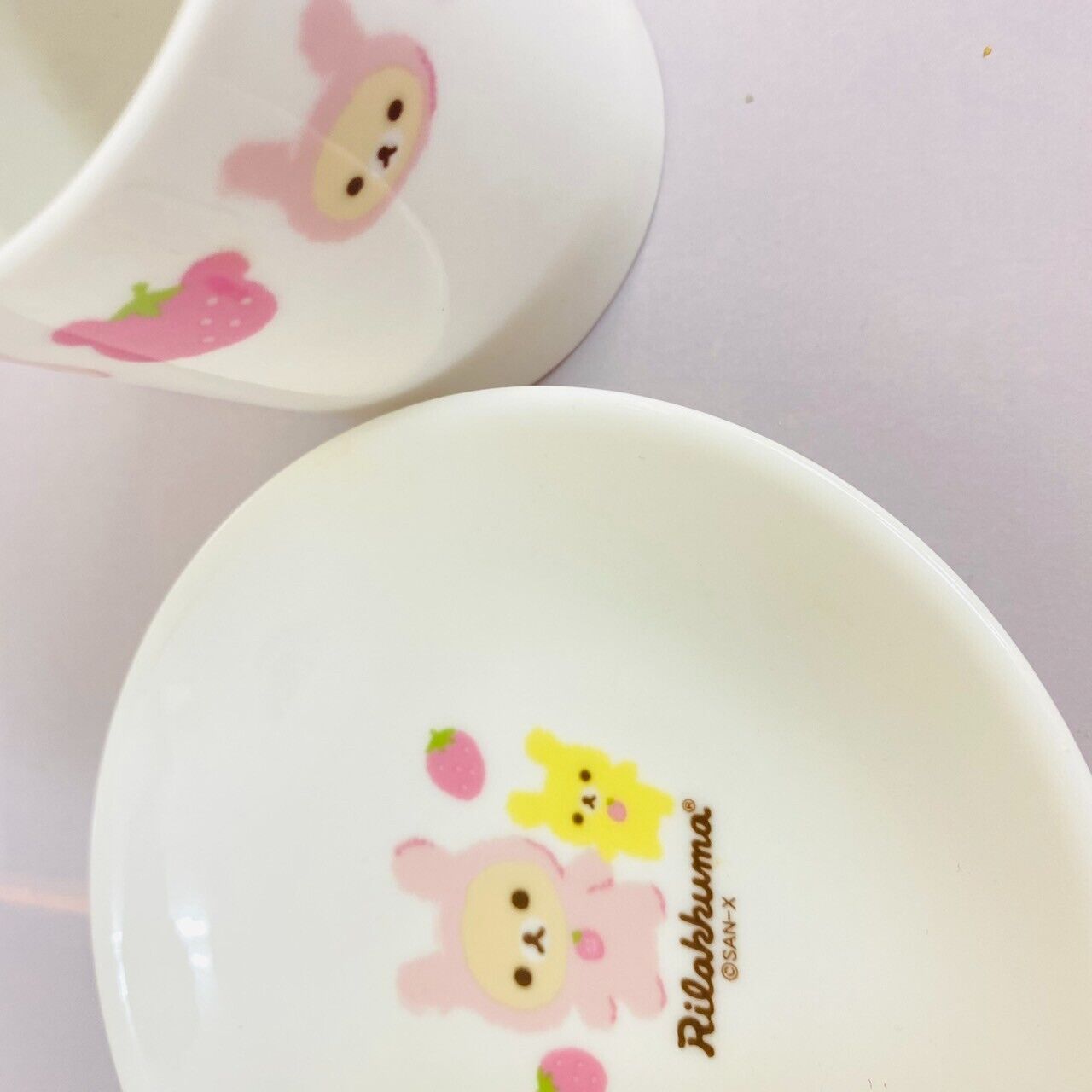 San-X Rilakkuma Korilakkuma Mug Cup Saucer Set Plate Rabbit Costume Strawberry