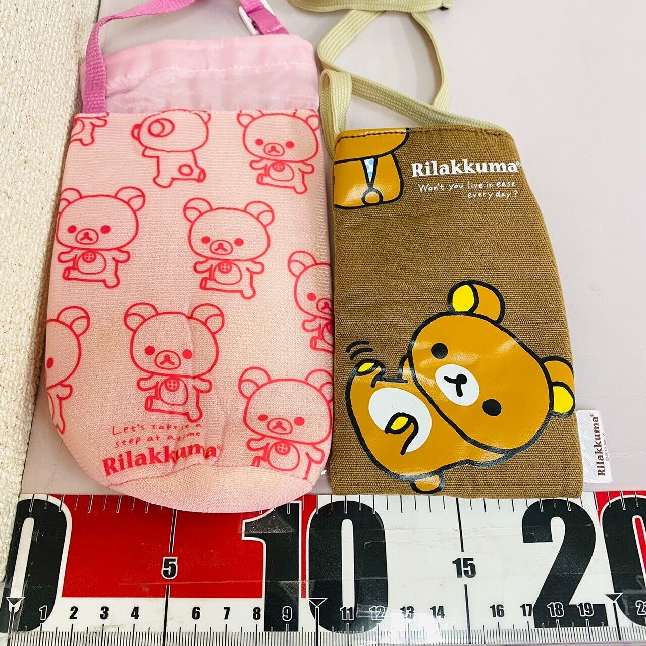 San-x Rilakkuma Korilakkuma Tote Bag Handbag Bottle Holder Case Set Brown Bear