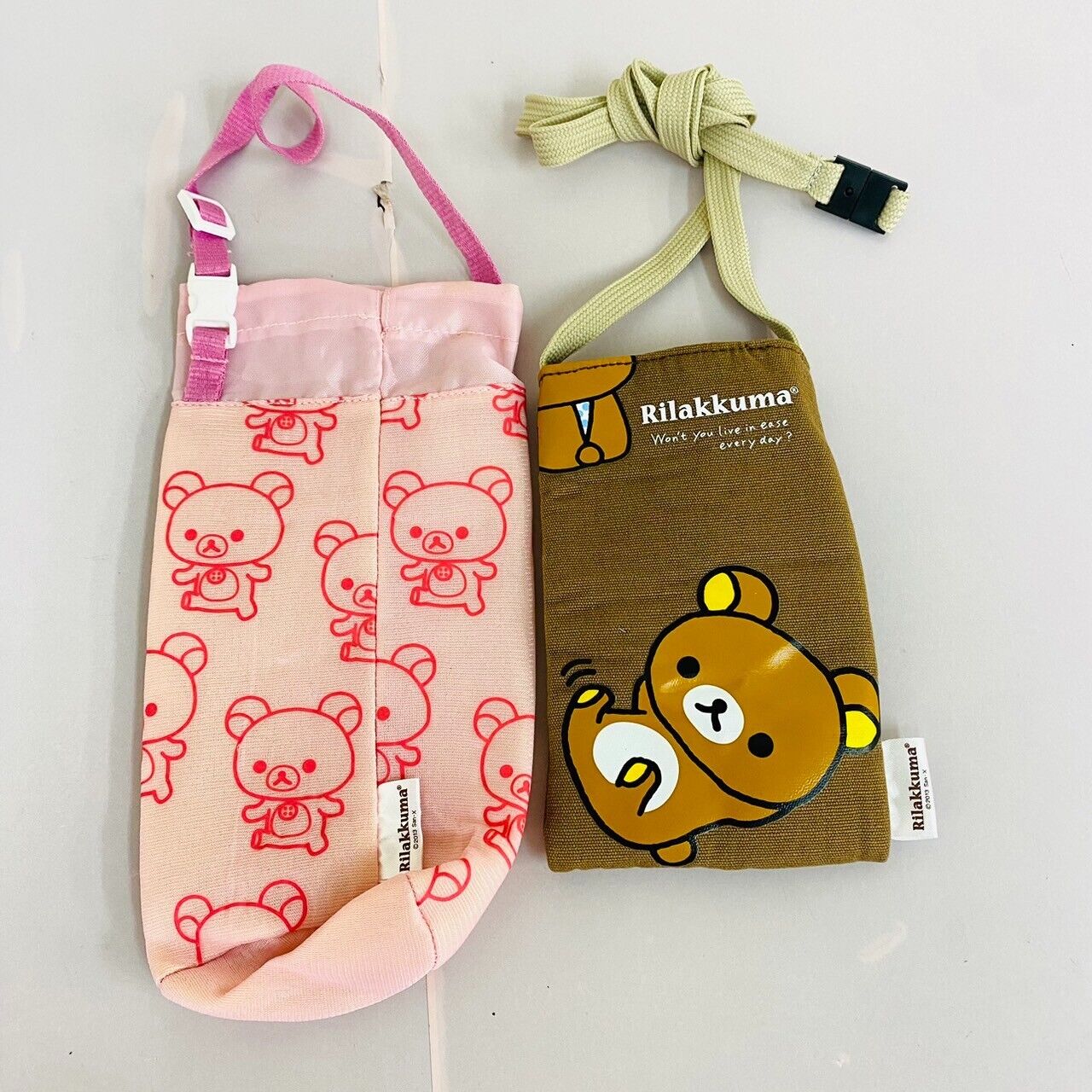 San-x Rilakkuma Korilakkuma Tote Bag Handbag Bottle Holder Case Set Brown Bear