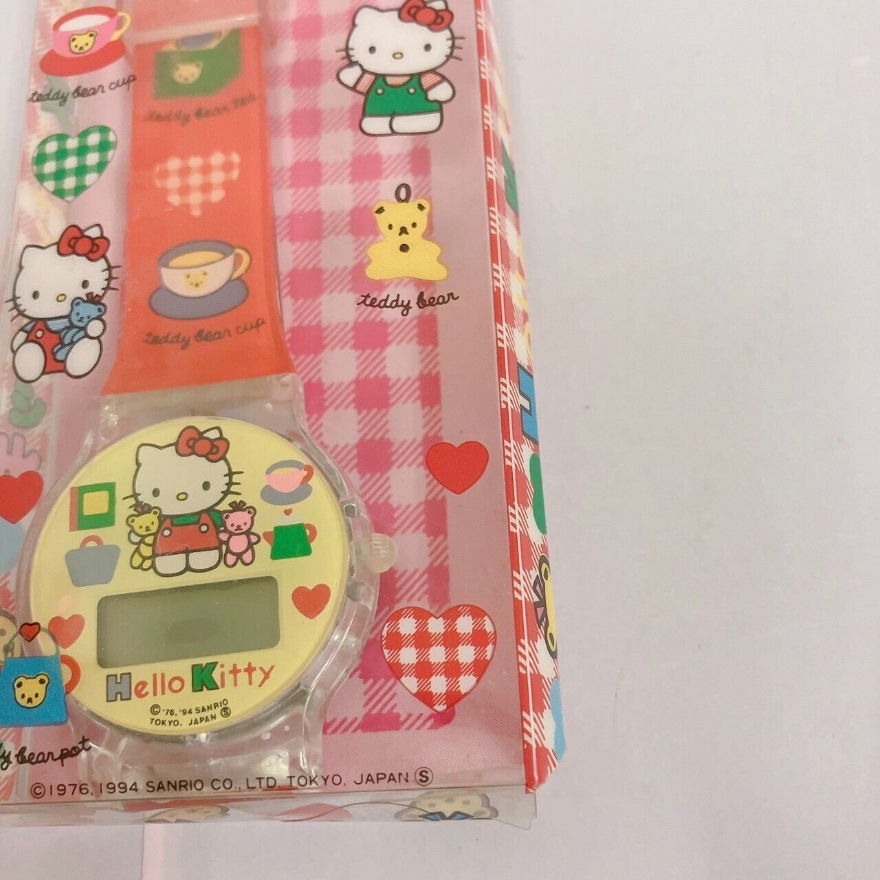 Sanrio Hello Kitty Watch Red Teddy Bear Cat Wristwatch Vintage Kawaii Character