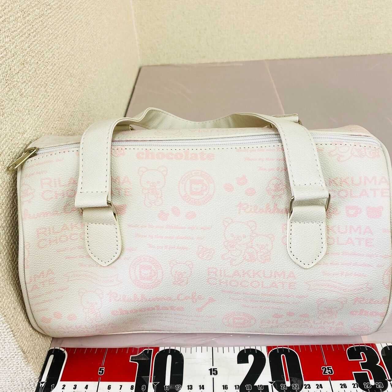 San-x Rilakkuma Korilakkuma Boston Hand Bag White Pink Kawaii Character Rare